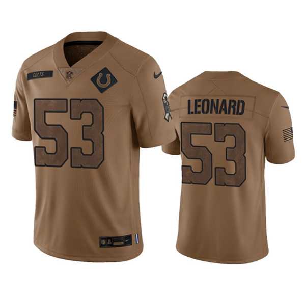 Men's Indianapolis Colts #53 Shaquille Leonard 2023 Brown Salute To Sertvice Limited Football Stitched Jersey Dyin,We sell and wholesale Men's Indianapolis Colts #53 Shaquille Leonard 2023 Brown Salute To Sertvice Limited Football Stitched Jersey Dyin on line form chian!